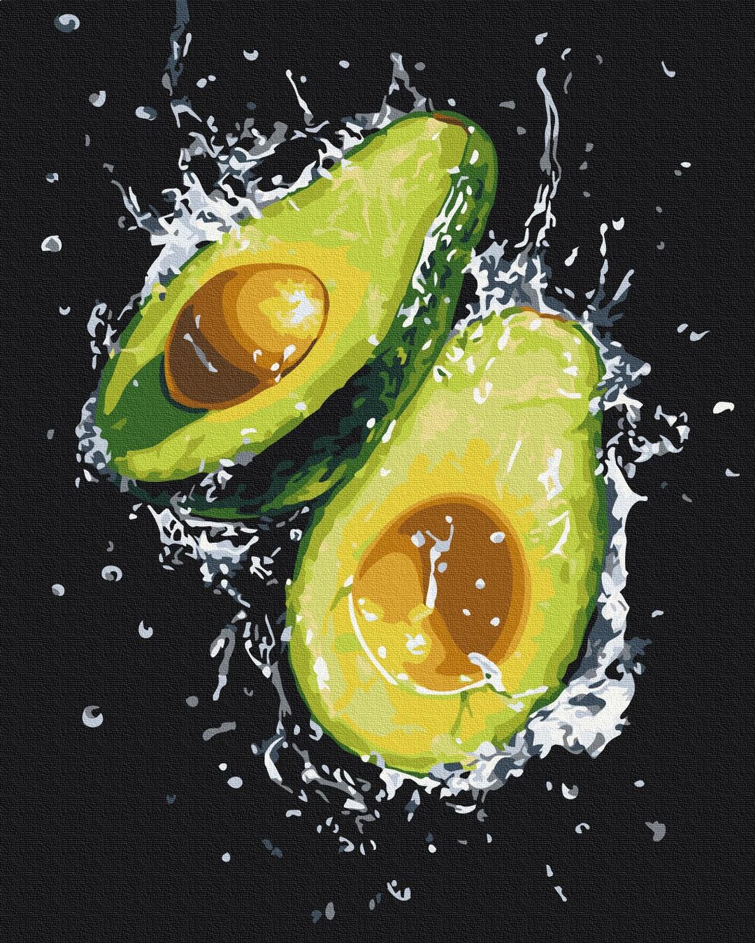 Paint by Number Kit With Frame Avocado Splash Design, DIY Modern Art ...