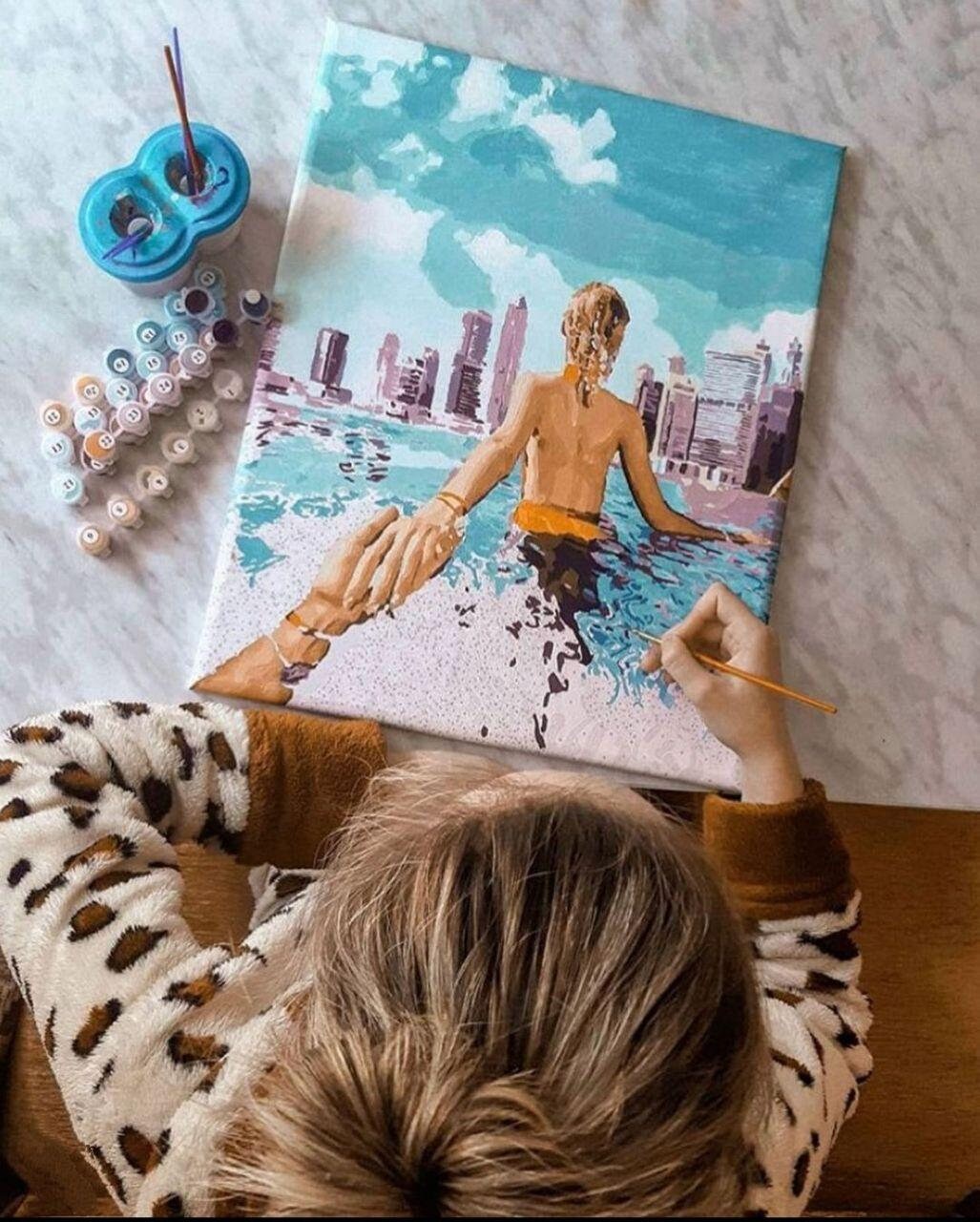 Malen nach Zahlen DIY Painting Kits Orchidee Blumen