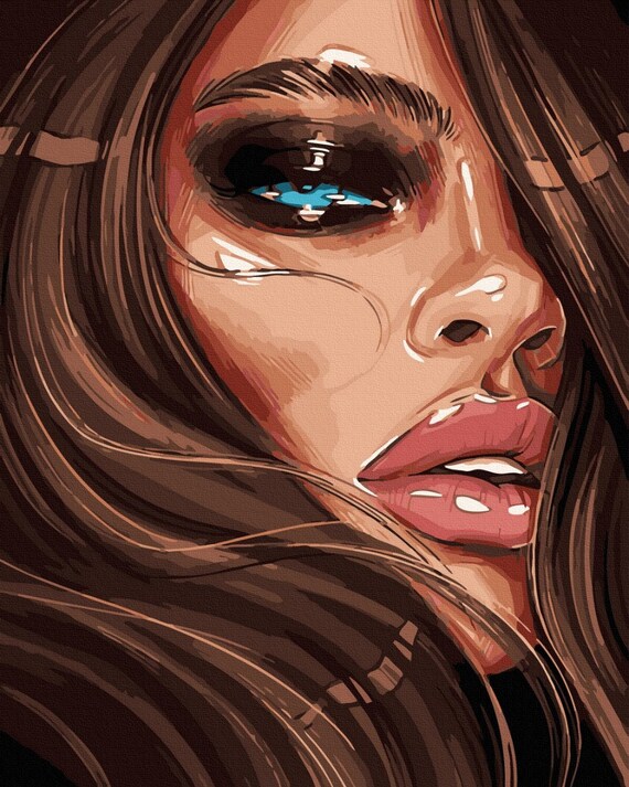 Paint by Number Portrait Women Paint by Numbers Kit With Etsy