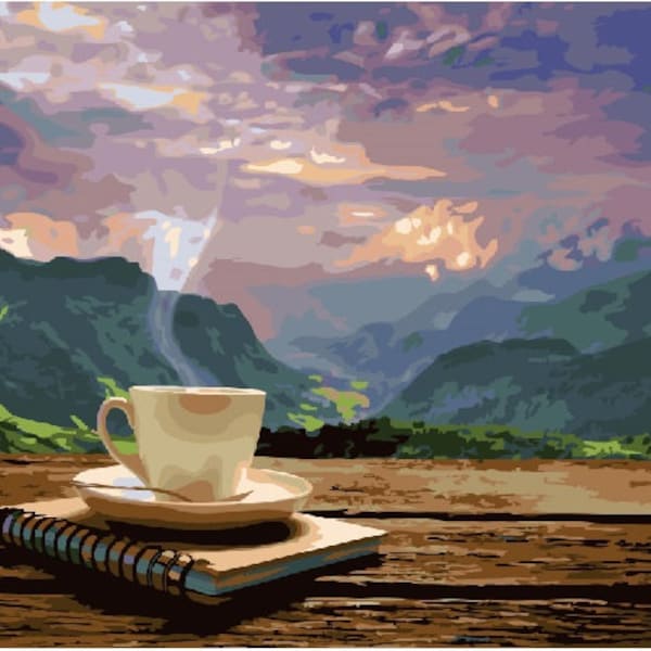 Coffee Paint by Numbers Etsy