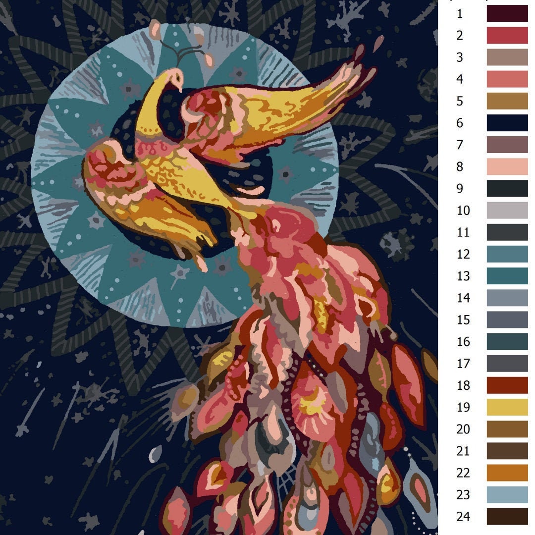 Unique Paint by Number kit fantastic bird Spiritual painting Etsy