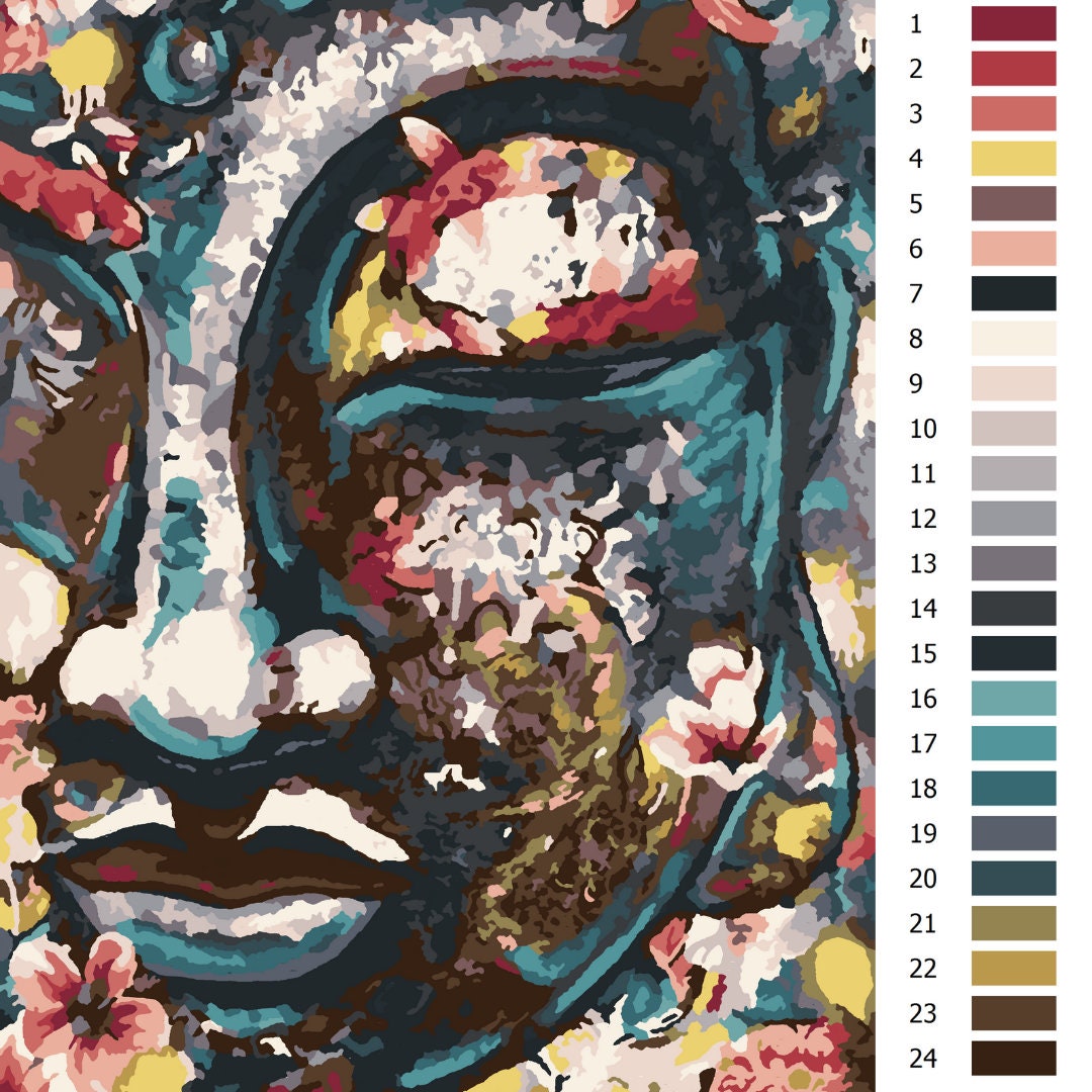 Unique Paint by Number kit Buddha Meditation painting Paint Etsy