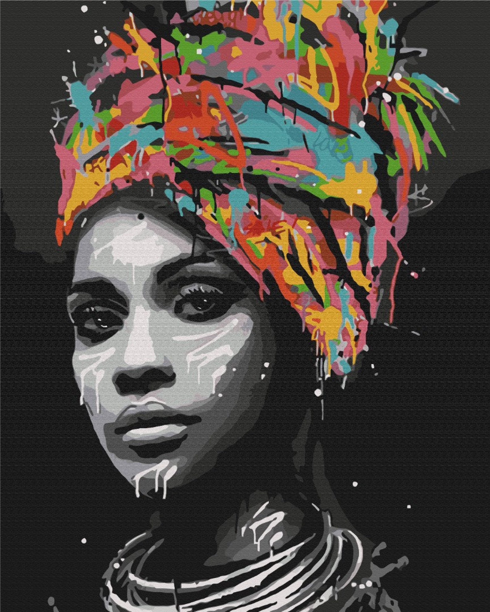 Paint by number female portrait paint by numbers black woman Etsy