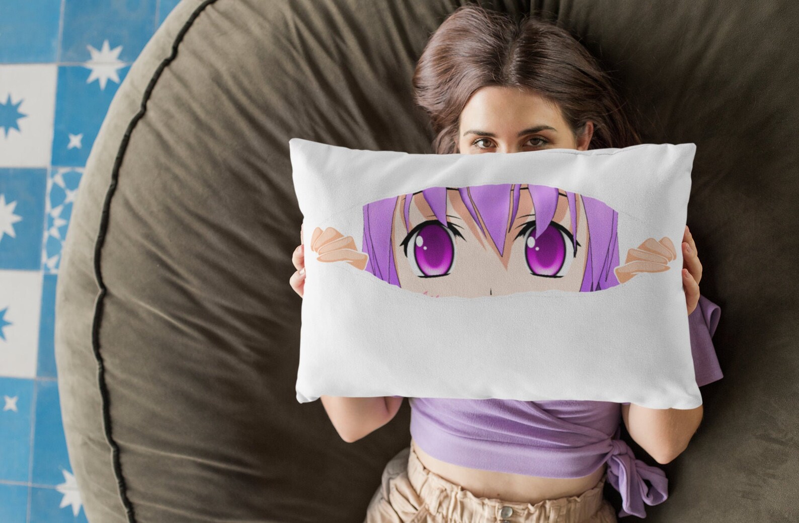 Anime eyes Pillow case Anime Anime Gift Anime Kawaii Waifu Etsy
