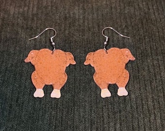 Roasted chicken earrings | Polymer clay | Made to order