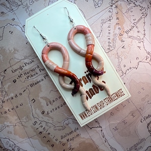 Earthworm earrings | Polymer clay | Made to order
