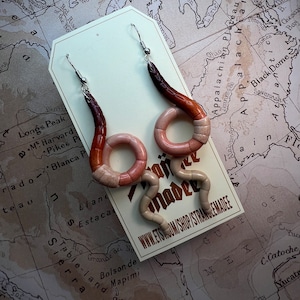 Earthworm earrings | Polymer clay | Made to order