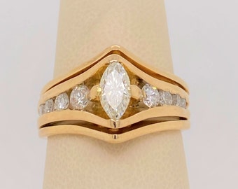 Yellow Gold Marquise Diamond Ring