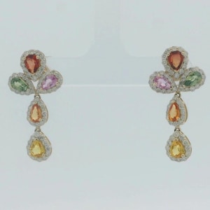 Ladies Sapphire and Diamond dangle earrings