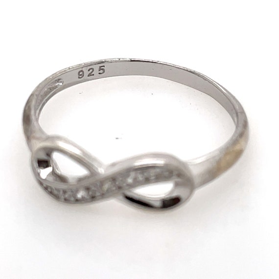 Sterling Silver and Diamond Infinity Ring - image 2