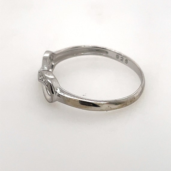 Sterling Silver and Diamond Infinity Ring - image 3