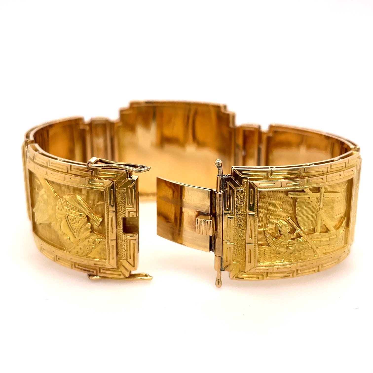 18K Yellow Arte Ofebre Peruvian Panel Bracelet - Etsy