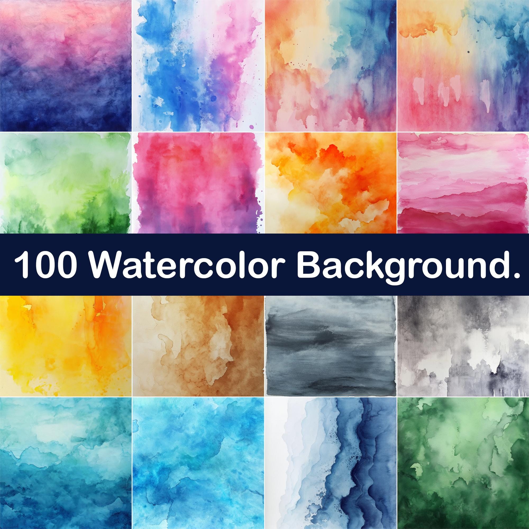 100 Watercolor Texture Digital Papers Background. - Etsy