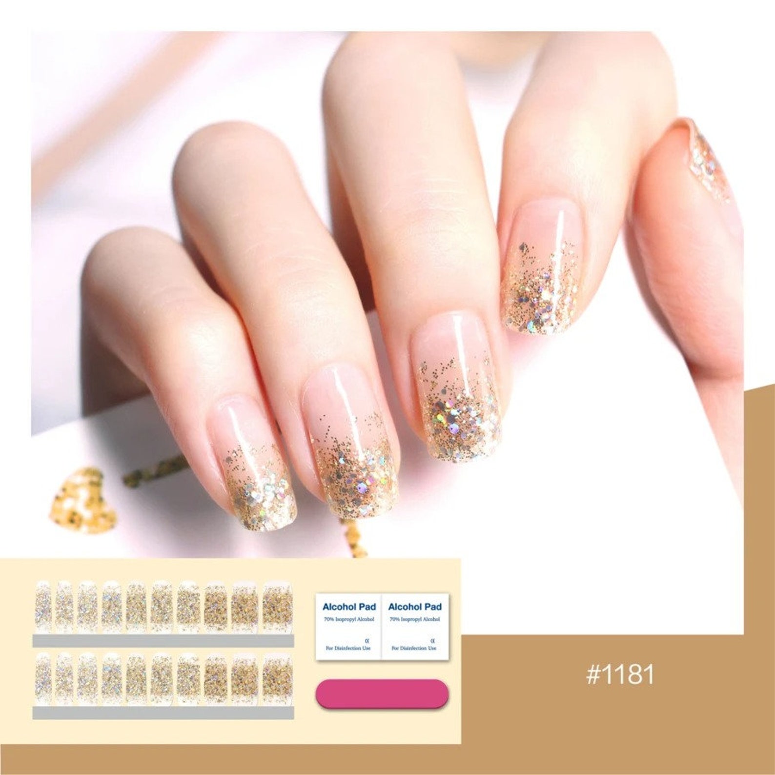 Reyna Rose 7 Packs Glitter nail Artnail Stickersreal Nail - Etsy