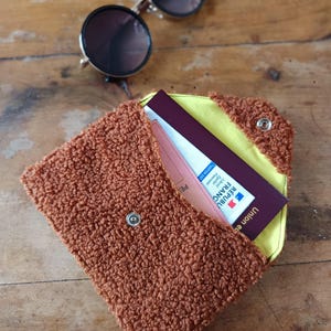pochette passeport, porte carte tissu sherpa