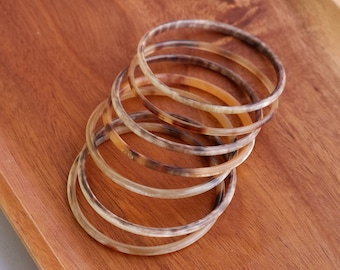 Natural Color, Original and  Buffalo Horn Bracelet, Horn Jewelry, Lacquer Bangle Bracelet, Layer Bracelet, Stacking Bangle for Her