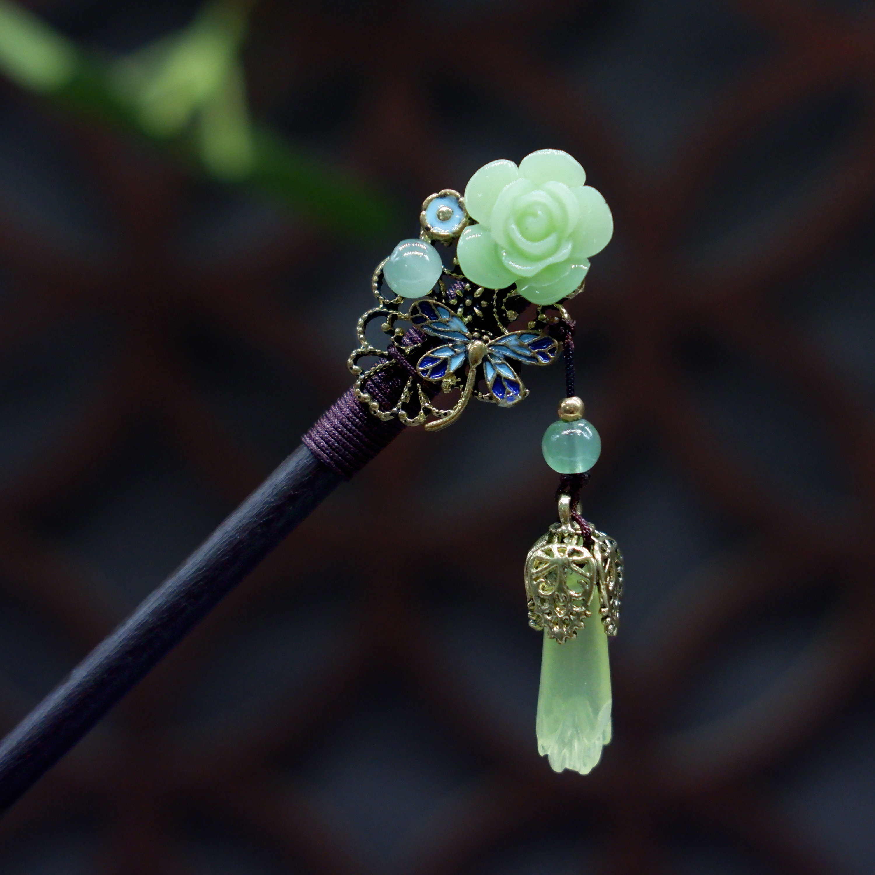 Jade Hair Pin - Etsy