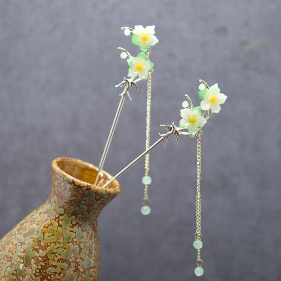 Vintage Flowers and Swallow Hairpin, Retro Floral Elegant  display picture 1