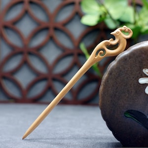 Handmade Wooden Hair Fork, Peacock Wooden One Prong Hair Stick, Wooden Minimalist Hair Sticks for Buns, Hair Accessories, Gift for Her Mom