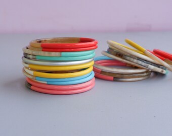 Horn Bangle Multicolor, New Design,  Buffalo Horn Bangle, Jewelry, Lacquer Bangle Bracelet, Layer Bracelet, Stacking Bangle