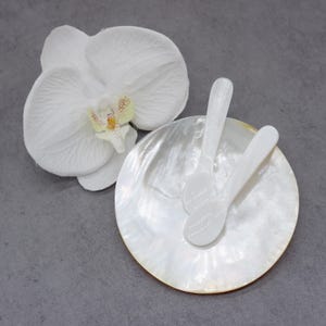 Mother of Pearl Round Plate Without Trim, Delicate Elegant Caviar Dish, Elegant Home Decor Accent, Collectible Dish, Wedding Rings