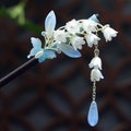 Vintage Lily of the Valley Hairpin, Retro Floral Elegant Wood Hair Forks, One Prong Hanfu Tassel Hair Forks, Hair Accessories for Women, Mom product logo