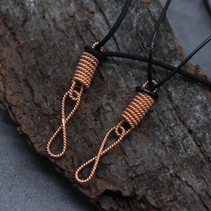 Infinity Tensor Ringhänge, Infinity Halsband i Ren Koppar, 144 MHz & 188 MHz Heliga Alen Smycken, Handgjord Meditation Gåva