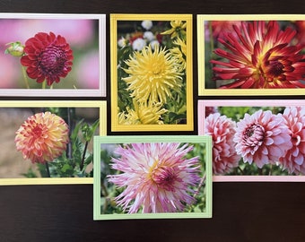 Flower Photo Note Cards, Set of 6 Handmade Blank Photo Cards With ...