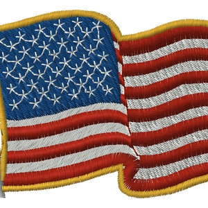 American Flag Machine Embroidery Design, USA Flag embroidery, US flag embroidery