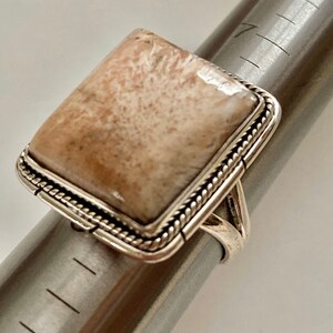 Scolecite 925 Sterling Silver gemstone handmade Ring Size 8.5