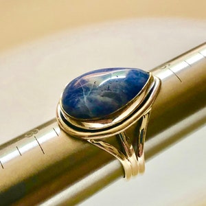Sodalite 925 Sterling Silver handmade Blue Ring Size 7.5