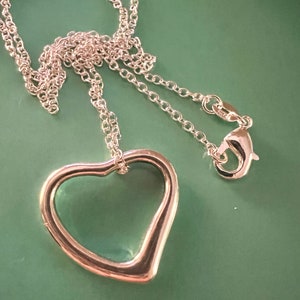 Open Heart Slider 925 Sterling Silver Pendant With choice length 925 Sterling silver chain.