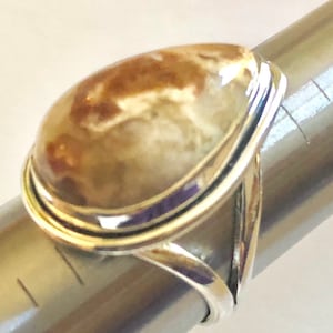 Mookaite 925 Sterling Silver gemstone handmade ring size 8