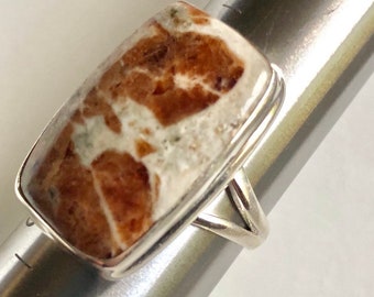 Muscovite 925 Sterling Silver Genuine gemstone handmade Ring Size 8.5