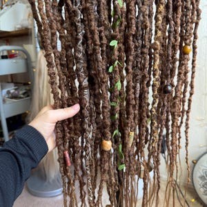 25 de Synthetic Boho Dreads Custom locs Super soft Textured DE bohostyle set, dreadlocks extensions natural brown mix