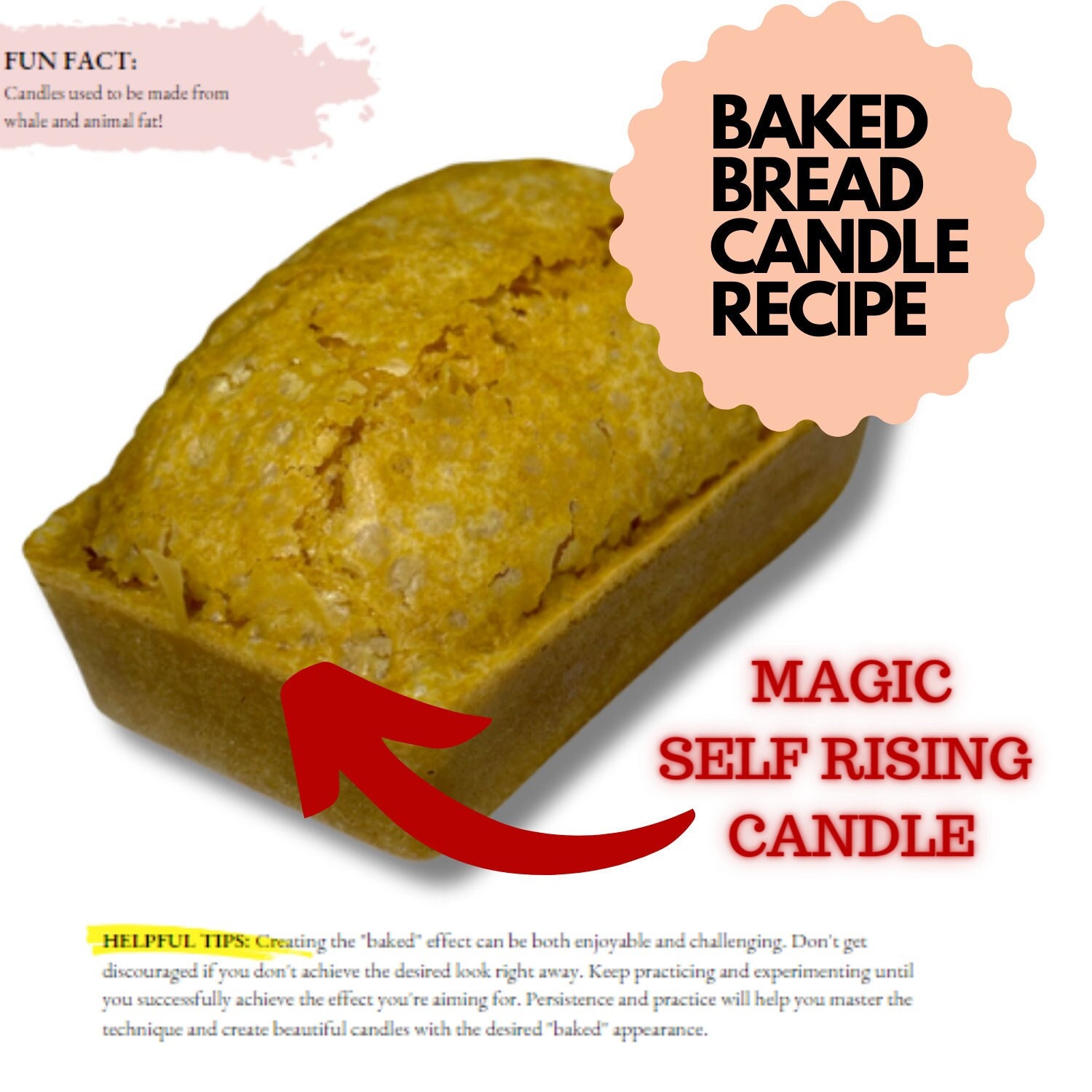 BREAD Baking Candle Baked Cupcake Candle Recipe, Soy Wax Baking Pillar  Candle, Good for Beginners 
