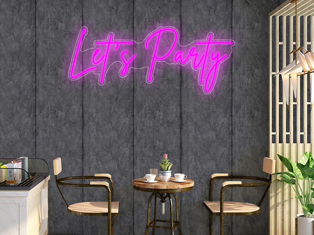 Led Perspex Sign Party Let's Party Neon Sign, Custom Neon Light Sign for Party Events ...