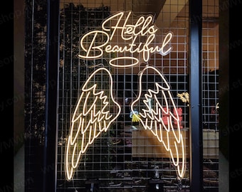 Custom Angel Wings Neon Light Sign, Bar Led Neon Sign, Wings Of Angels, Wall Decor, Home Decor, Girl Bedroom Decor, Gifts For Couple