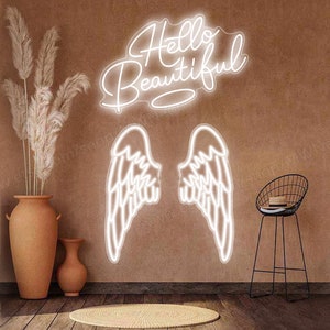 Custom Angel Wings Neon Sign, Personalized Gifts For Her, Girl Bedroom Neon Sign Decor, Wings Of Angels Wall Decor, Led Sign Neon Lights