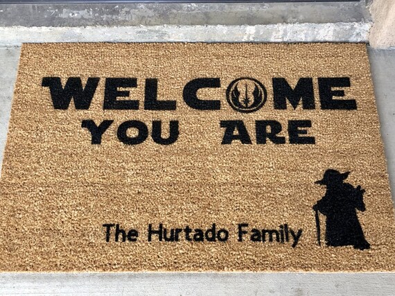 Custom Made Star Wars Yoda Door Mat Personalized Doormat 2 Sizes House Warming Gift Coir Doormat