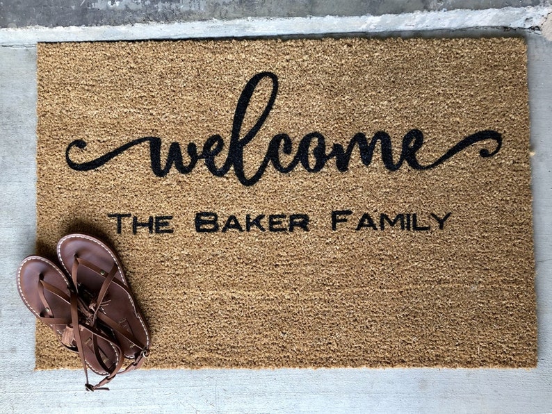Custom Made Welcome Door Mat Personalized Doormat 2 Sizes Etsy