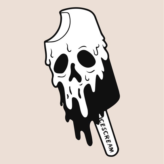 Skull Ice cream schreeuwen svg print 