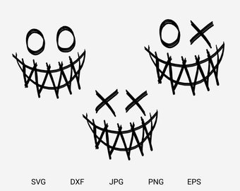 Horror smiles pack faces print for halloween