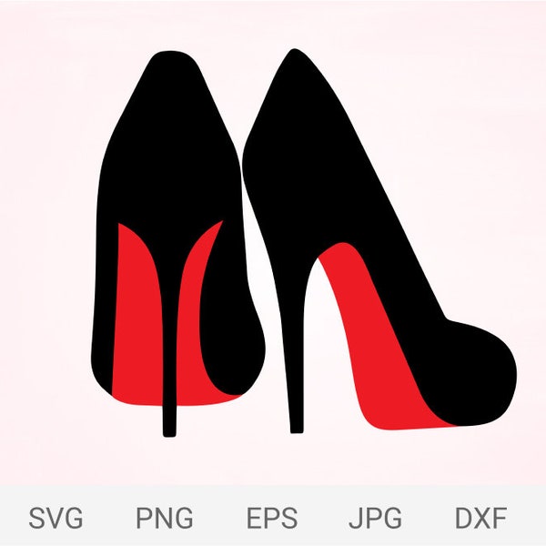 Red bottom stiletto heels svg, High heel shoe svg, Louboutin heels svg