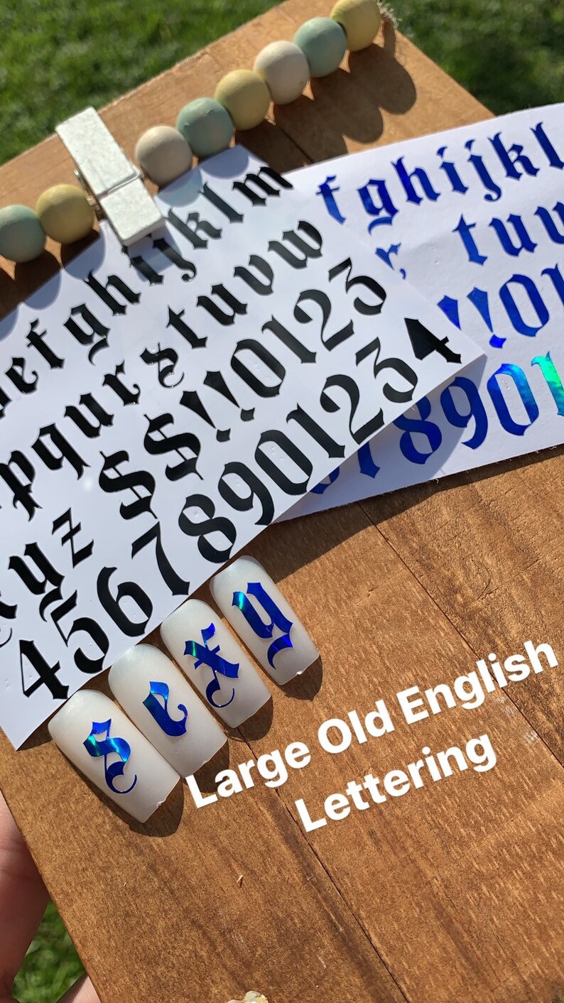 Large Old English Letters and Numbers Etsy