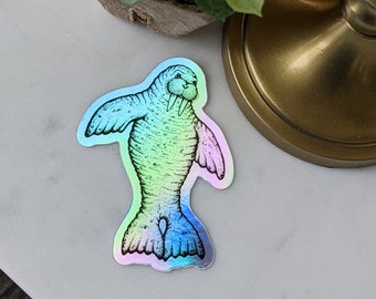 Holographic Walrus Vinyl Sticker