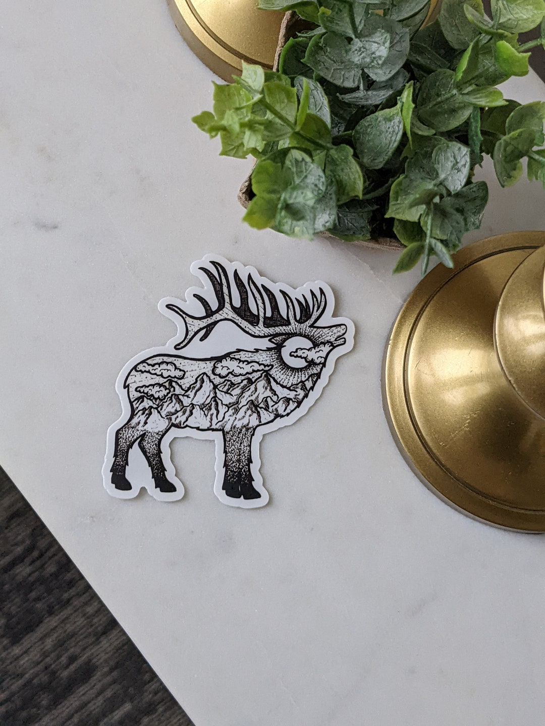 Elk Vinyl Sticker - Etsy