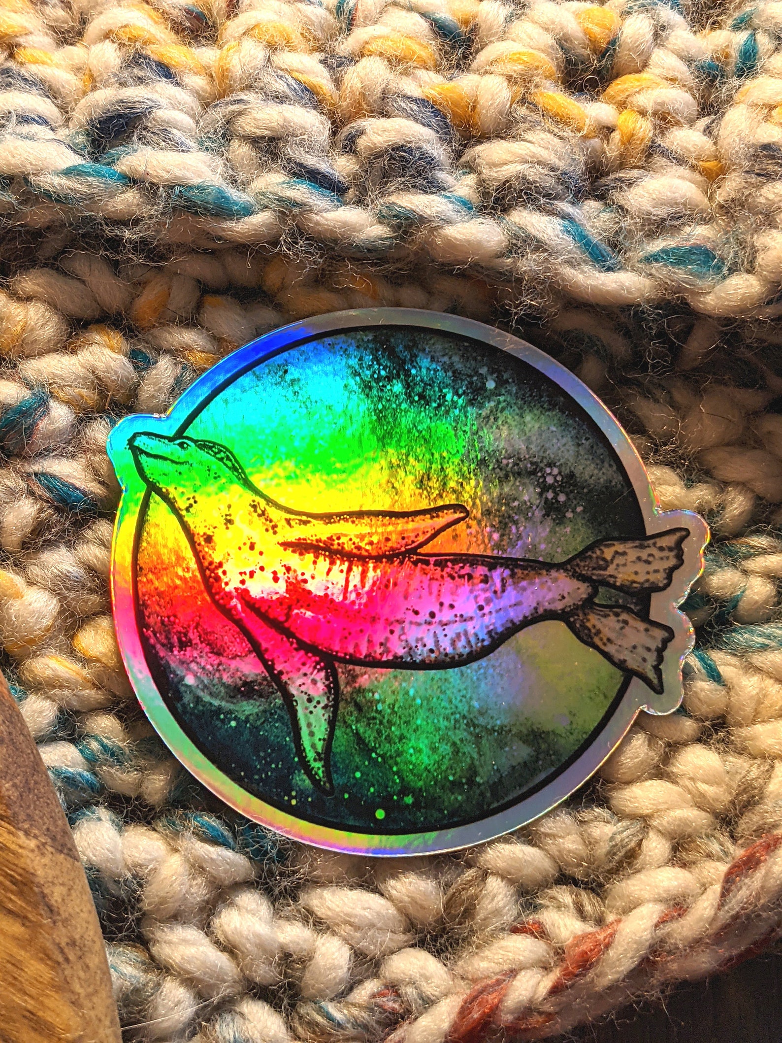 Holographic Leopard Seal Vinyl Sticker Etsy