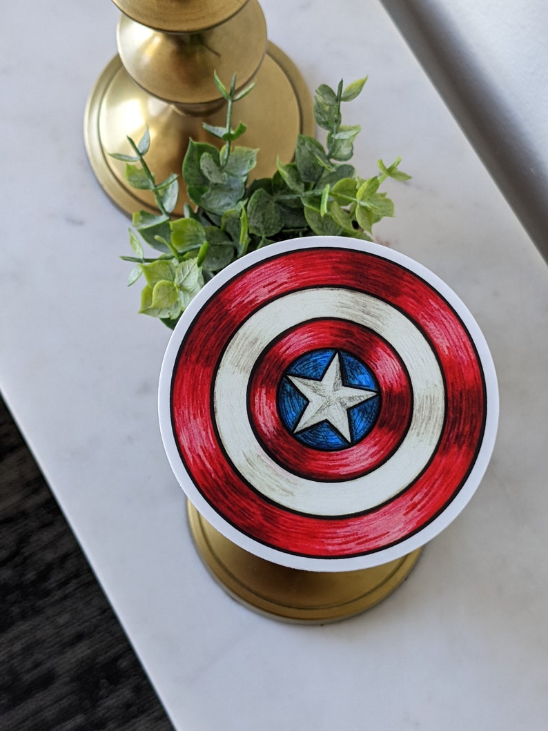 Captain America Shield Vinyl Sticker Etsy