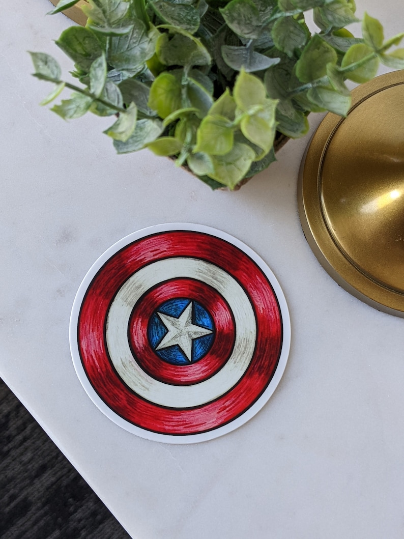 Captain America Shield Vinyl Sticker Etsy